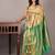 Pastel sage green silk saree