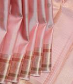 Salmon pink  kanjivaram pure zari silk saree