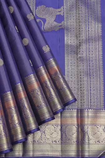 Royal blue pure zari silk saree