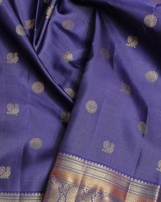Royal blue pure zari silk saree 3