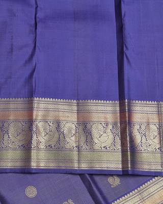 Royal blue pure zari silk saree 4