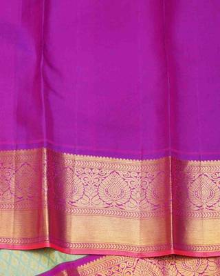 Aqua green silk saree 3
