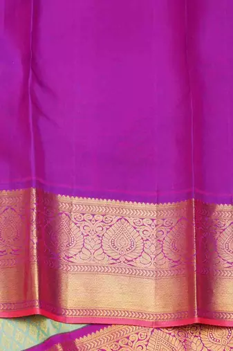Aqua green silk saree
