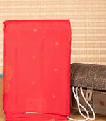 Chilli red borderless pure touch silk saree