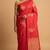 Chilli red borderless pure touch silk saree