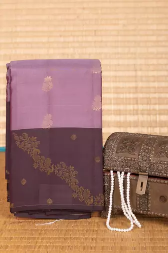 Purple heart and blackberry designer pure touch silk saree