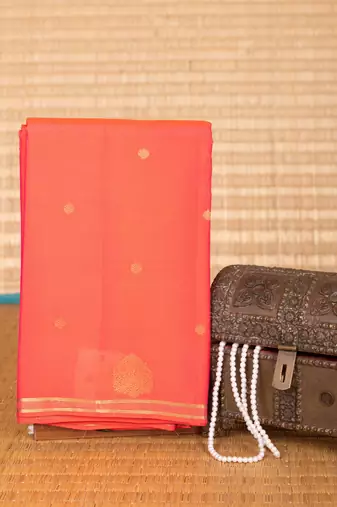 Peach butta pure touch silk saree
