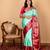 Pink and green pure silk saree