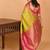 Pear green and rani pink small border pure kanjivaram silk saree