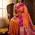 Dual tone orange and purple designer pure touch silk saree