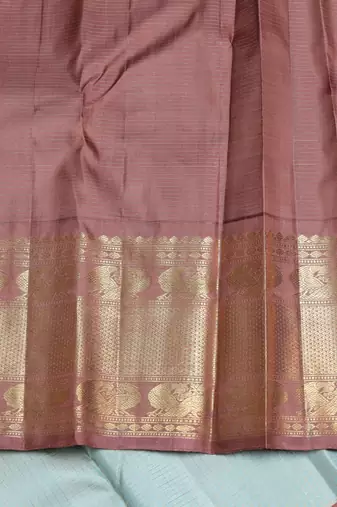 Ice blue and chocolate pure zari silk saree