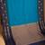 Azure blue and navy blue traditional semi silk saree