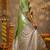 Pear green and greenish grey small border semi silk saree)