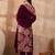 Women purple silk blend floral embroidered straight kurta trousers with dupatta