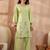 Women green pure cotton embroidered scalloped coord sets