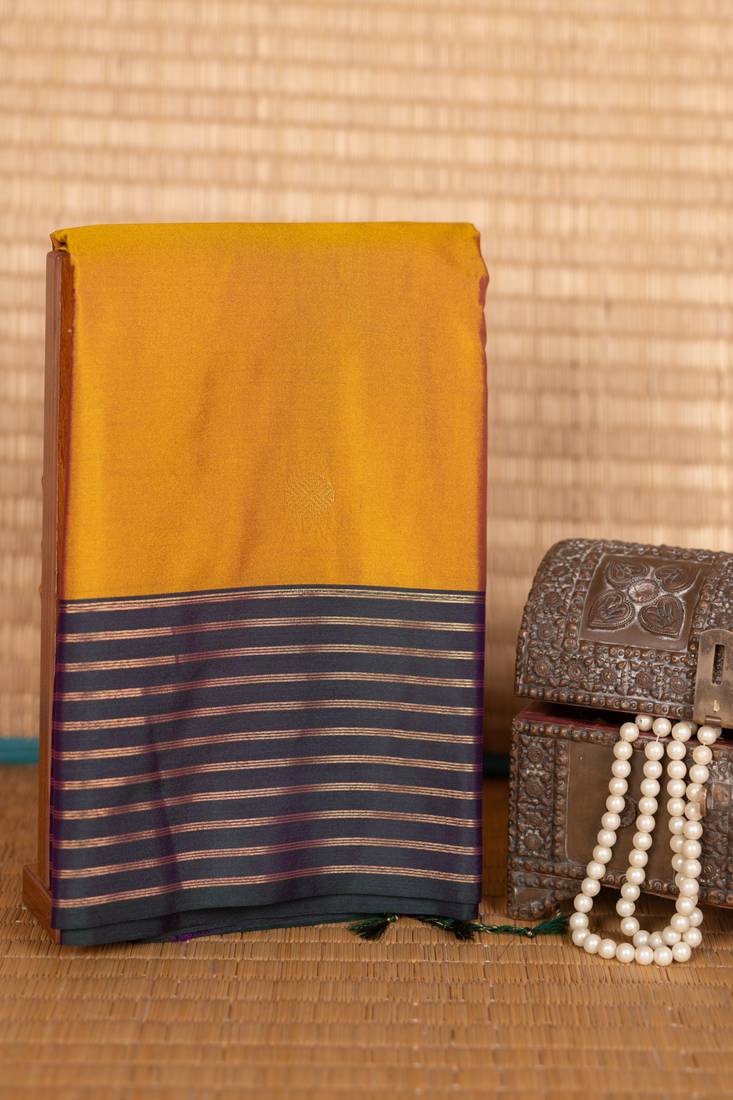 Mustard semi soft silk saree