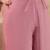Women pink silk blend embroidered straight coord sets