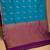 Peacock blue and purple small border silk saree
