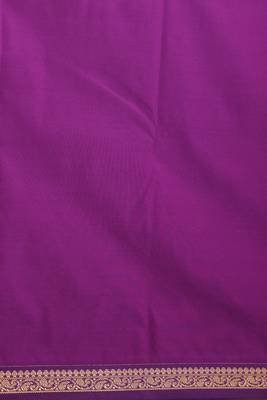 Peacock blue and purple small border silk saree 3