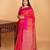 Dual tone orange and rani pink zari striped pure kanchi silk saree
