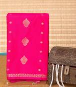 Magenta  borderless semi silk saree
