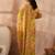 Women yellow polyester floral printed straight kurta trousers with dupatta