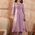 Women beige silk blend embroidered straight coord sets