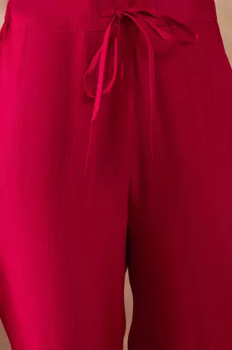 Women pink polyester floral printed straight kurta trousers with dupatta