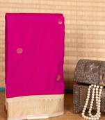 Rani pink and beige semi silk saree