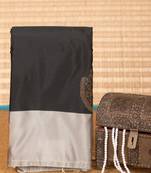 Black and iron grey butta semi silk saree