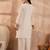 Women off white pure cotton embroidered scalloped coord sets