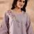 Women lavender pure cotton embroidered straight coord sets