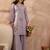 Women lavender pure cotton embroidered straight coord sets
