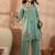 Women blue pure cotton embroidered straight coord sets