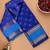 Blue and turquoise silk cotton saree