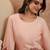 Women peach silk blend embroidered scalloped coord sets