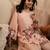 Women peach silk blend embroidered scalloped coord sets