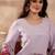 Women lavender silk blend embroidered scalloped coord sets