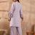Women lavender silk blend embroidered scalloped coord sets