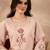 Women peach silk blend embroidered scalloped coord sets