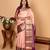 Pastel pink and violet korvai pure silk saree