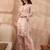 Women peach silk blend embroidered scalloped coord sets