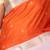 Bright orange and powder pink retta patta border pure kanchi silk saree