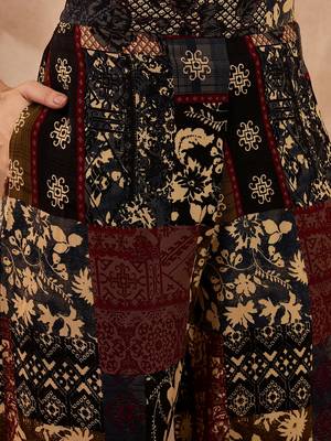 Women multi viscose rayon printed straight coord sets 5