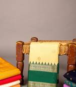 Lemon and emerald green semi saree