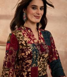 Women multi viscose rayon printed straight coord sets