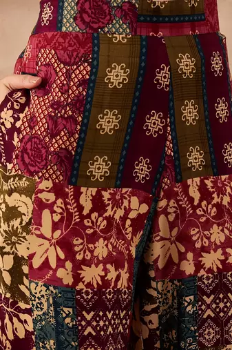 Women multi viscose rayon printed straight coord sets