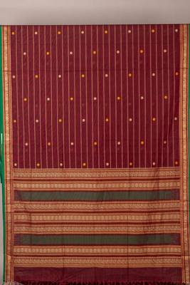 Maroon mahul chakram pure kanchi cotton saree 2