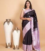 Rasin purple and lavender kanjivaram pattu saree