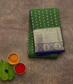 Green and blue silk saree